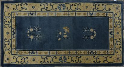 null Chinese carpet Ning-Hsia, late 19th c.

Central field of three floral motifs...