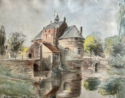 null Eugène Véder (1876-1936)

" Porte Maréchal - Porte à Bruges 1914 ". 

Lavis...