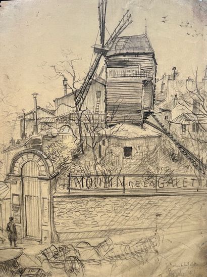 null Eugène Véder (1876-1936)

" Le Moulin de la Galette 1912 ". 

Crayon noir sur...