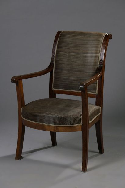 Mahogany and mahogany veneer armchair from...