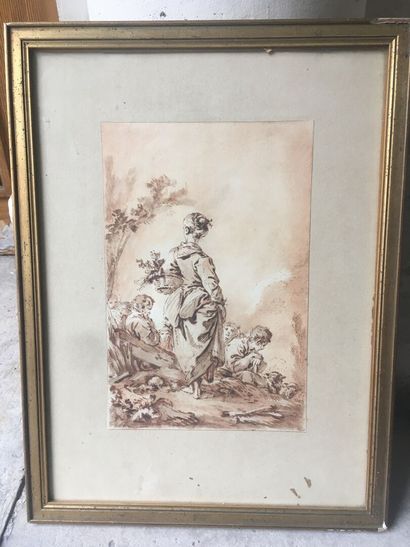 null French school after François BOUCHER

Young shepherdess, back view

Lithograph

28,5...