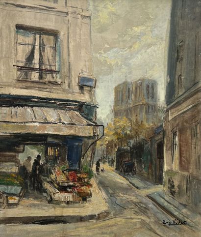 null Eugène Véder (1876-1936)

Rue Galande et Notre-Dame

Huile sur panneau.

Signée...