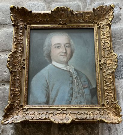  Ecole française du XVIIIème 
Portrait d'homme 
Pastel 
Signature rapportée 
46 x...
