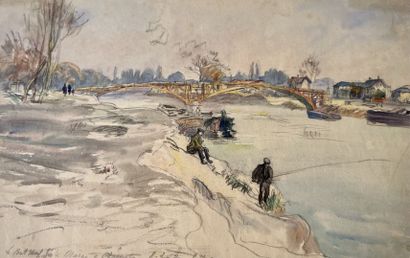null Eugène Véder (1876-1936)

" Le Pont Neuf sur la Marne à Charenton le 8.2.20...