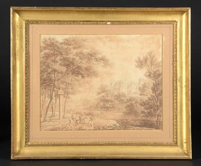 null Hippolyte LECOMTE (1781-1857)

Scène de chasse à courre devant un château anglais

Lavis

Signée...