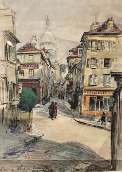 null Eugène Véder (1876-1936)

"The Norvins Street in Montmartre 1924. 

Watercolor...