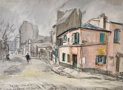 null Eugene Véder (1876-1936) 

"Montmartre - Rue de l'Abreuvoir - Mson Rose on 12.3.26"....