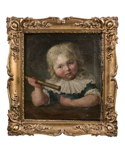 null École ANGLAISE, vers 1780

Jeune enfant à la flûte

Toile doublée.

Au revers...