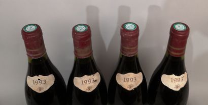 null 4 bouteilles AUXEY DURESSES - Clovis PONCELET 1993 Étiquettes abîmées et légèrement...