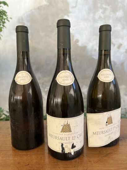 3 bouteilles MEURSAULT 1er cru Les Poruzots...