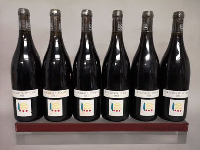 null 6 bottles VOUGEOT 1er Cru - PRIEURÉ ROCH 2011 Labels slightly stained and s...