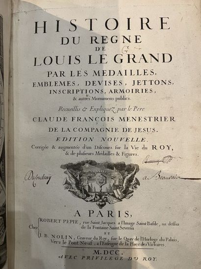 null MÉNESTRIER (Claude François). Histoire du regne de Louis le Grand par les medailles,...