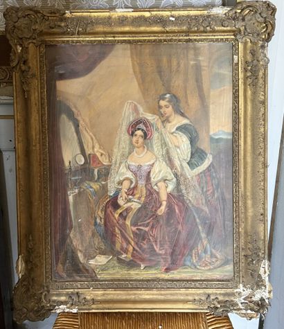 null French school around 1840

Italian princess at her toilet.

Watercolor. Inscriptions...