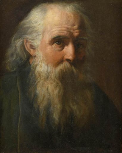 null École FRANÇAISE du XIXe siècle
Portrait d'homme barbu
Toile.
Restaurations.
47...