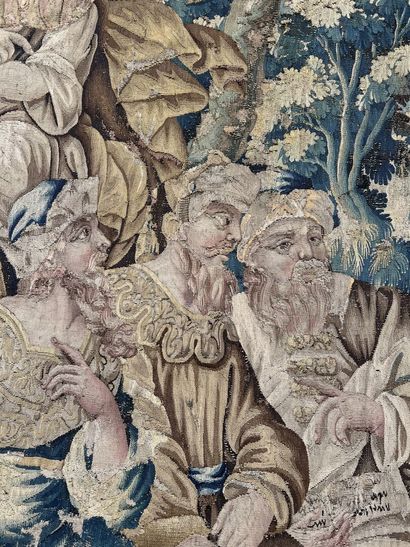 null AUBUSSON, 17th century
Polychrome wool and silk tapestry representing an episode...