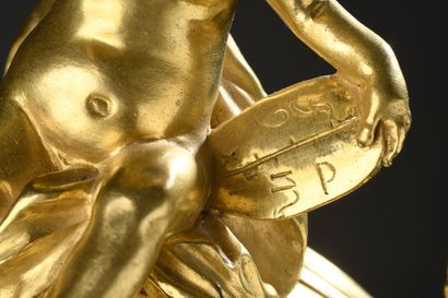 null Pendule à l'éléphant en bronze ciselé et doré signée St Germain d'époque Louis...