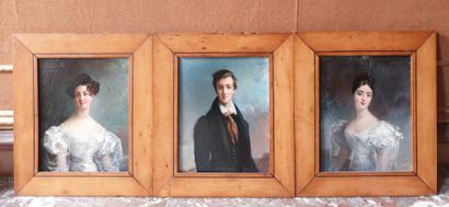 null FRENCH SCHOOL circa 1840
Portraits of the Hurault de Sorbée family
Three oils...