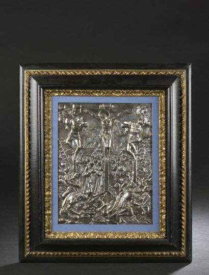 null École FLAMANDE du XVIIe siècle
Scène de Crucifixion d'après Jan van der STRAET,...