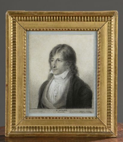 null Françoise Louise HUSSON (1765-1839)
Portrait of Gérard after Eugène Isabey
Black...