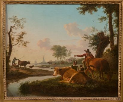 null Frans SWAGERS (1756-1836)
The shepherd's family in a landscape
Shepherds and...