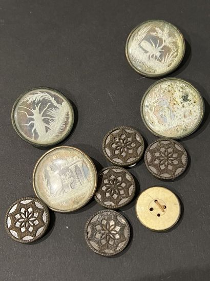 Two sets of buttons, end of the 18th c.,...