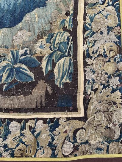 null AUBUSSON, 17th century
Polychrome wool and silk tapestry representing an episode...