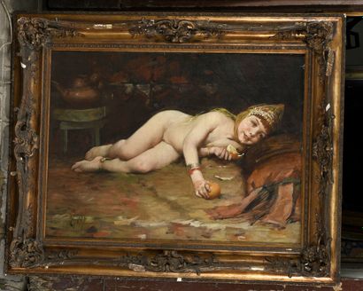 null GÉO, Jean GEOFFROY dit (1853-1924)
Petite fille à l'orange
Huile sur toile.
Signée...