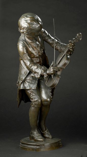 null Louis-Ernest BARRIAS (1841-1905)
Mozart enfant
Épreuve en bronze à patine brune,...