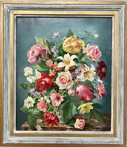 null Edith R. TODD, XXe siècle
Vase de fleurs
Huile sur toile.
Signée et datée 1961...