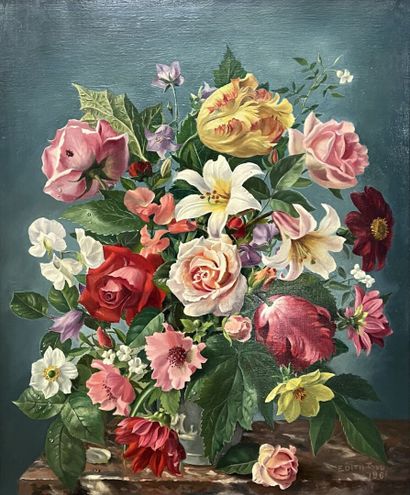 Edith R. TODD, XXe siècle
Vase de fleurs
Huile...