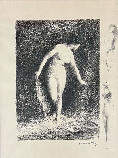 null Henri-Théodore FANTIN-LATOUR (1836-1904)
Femme alanguie
Baigneuse
Deux lithographies...