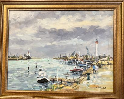 null Jean LEVASSEUR (né en 1935)
Port de Ouistreham
Huile sur toile.
Signée en bas...