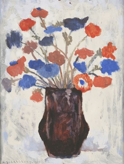 André GUERBILSKY (1907-?) 
Vase de fleurs,...
