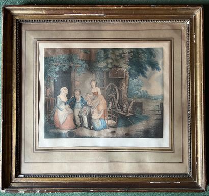 null English school of the 19th century
Country scenes
Pair of engravings in color.
28...