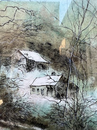 null Bernard Gantner (1928-2018)
Winter landscape 
Lithograph. 
74 x 55 cm