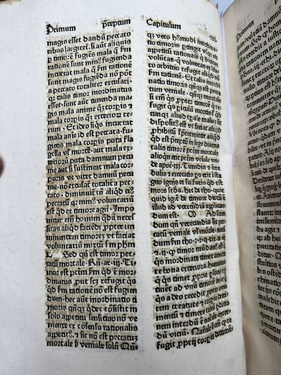 null [INCUNABLE - NIDER (Johannes)]. [À l'incipit :] Incipit prologus in exposi=//tionem...