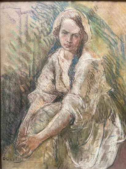 null Otto Vautier (1863-1919)
Jeune femme assise
Pastel signé en bas à gauche.
64...