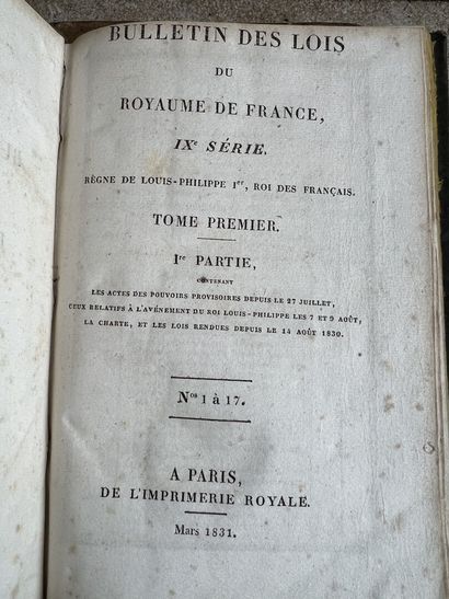 null Lot of two books including: a Roman ritual, about 1747 and Bulletin des Lois...