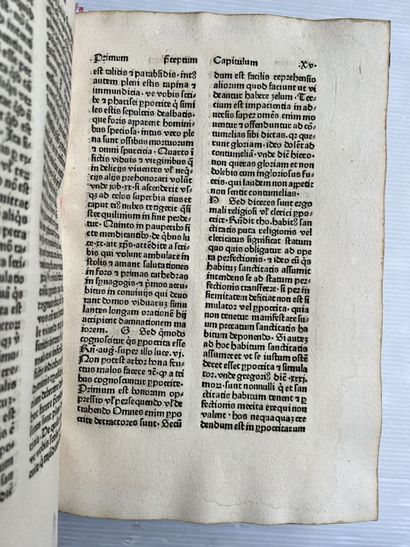null [INCUNABLE - NIDER (Johannes)]. [À l'incipit :] Incipit prologus in exposi=//tionem...