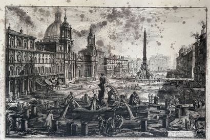 null D'après Giovanni Battista Piranesi dit Piranèse( 1720-1778)
Quatre vues de Rome...