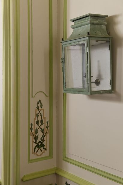 Suite of four wall lanterns in lacquered...