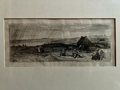 Adolphe BEAUFRERE (1876-1960)
Breton landscape
Etching.
7,5...