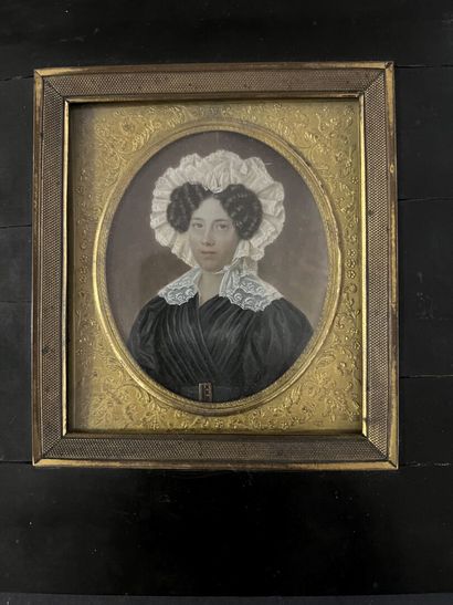 null Hyacinthe LEMAIRE -DEQUERSONNIER (1795-?)
Portraits d'un homme et d'une femme...