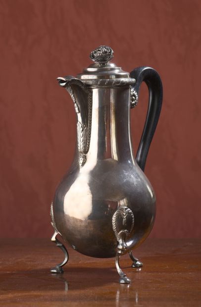 Large silver coffee pot, master goldsmith...