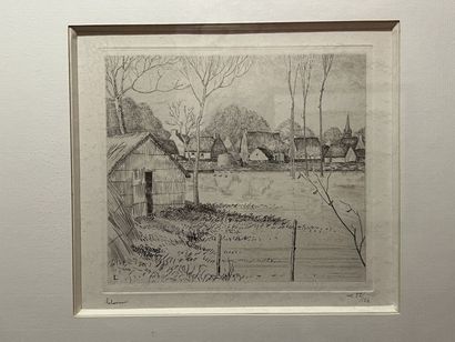 null Jean Emile LABOUREUR(1877-1943)
Vues de Brière
Cinq eaux-fortes
18 x 19 cm 