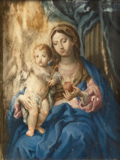 null 17th century FRENCH school
The Virgin and Child
Gouache.
17,5 x 13 cm
Gilded...