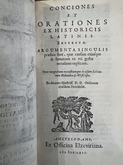 null [CONCIONES]. Conciones et orationes ex historicis latinis excerptæ. Argumenta...