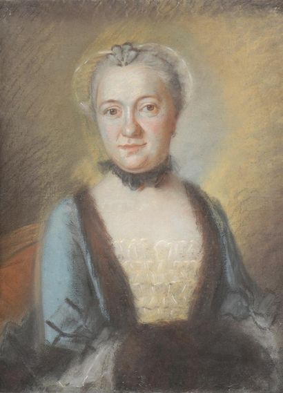 null École française du XVIIIe siècle
Portrait présumeé de Madame Geoffrin
Pastel.
Signé.
60...