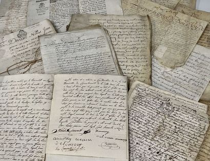 Lot de papiers anciens des XVI, XVII, XVIIIe...