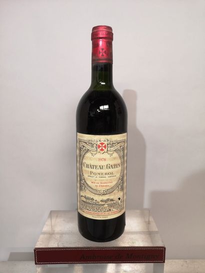 null 1 bouteille Château GAZIN - POMEROL	1978	
Etiquette légèrement tachée.	
Haute...